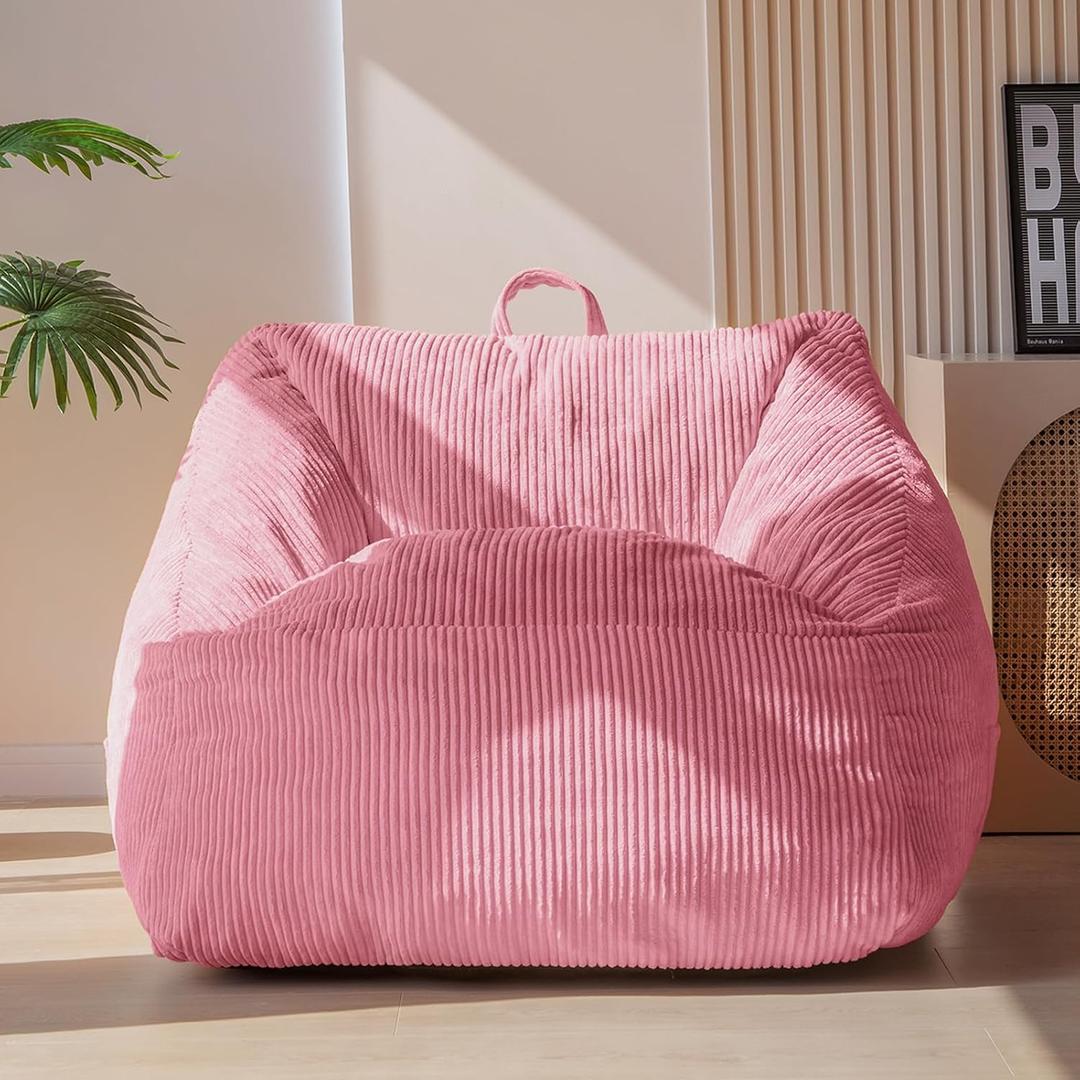 MAXYOYO Bean Bag Chair, Floor Sofa with Handle, Bean Bag Chairs for Adults and Kids, Teens Living Room Bean Bag, Accent Sofa Chair with Pocket for Gaming Reading Relaxing, Standard 35.43 x 33.46 x 31.5 inches