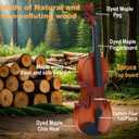 Crafteem Spruce and Maple Solid Wood Violin Outfit for Beginner Kids & Adults -Craft Your Perfect Sound and Begin Your Musical Journey with Confidence. (Glossy Antique, 1/2)