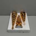 3 Pack Glass Christmas Trees Lighted Christmas Tree Tabletop Glitter Christmas Centerpieces Decoration Glass Xmas Tree Holiday Figurines Ornament for Tables Mantle Holiday Fireplace(Gold)