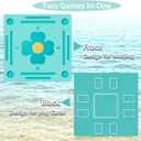 Floating Mahjong Table for Pool, Double-Sided Waterproof Game Tray with Cup Holders, EVA Floating Game Table for Pool, Pool Mahjong Table Floating for Mahjong, Poker, Cards, Dominoes & Scrabble