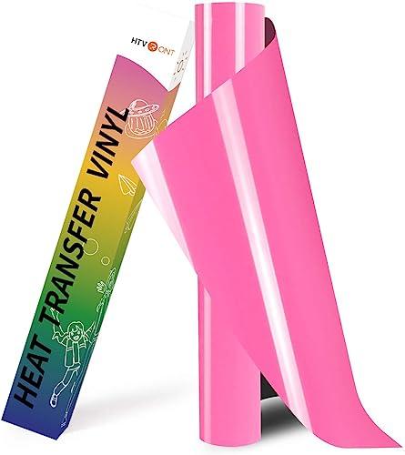 HTVRONT HTV Vinyl Rolls Heat Transfer Vinyl - 12" x 8ft Pink HTV Vinyl for Shirts, Iron on Vinyl for All Cutting Machine - Easy to Cut & Weed for Heat Vinyl Design