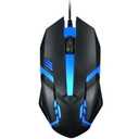 RGB Gaming Mouse, LED Backlit, USB Wired, Black with Blue Lighting