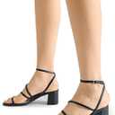 DREAM PAIRS Womens Block Heels 2 inch Strappy Square Toe Dressy Chunky Low Heeled Sandals for Party Wedding Evening (Black, US9)