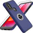Gritup for Moto G Play 2023 Case with HD Screen Protector×2,Shockproof Phone Case with 360° Magnetic Ring Holder Kickstand Phone Case for Moto G Play 2023,Blue