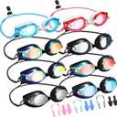 Konohan 8 Pack Kids Goggles Swim Goggles for Adult Kids Swimming Glasses Anti Fog Silicone No Leak Pool Glasses (Elegant Colors)
