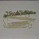 Christmas Card Holder with Over Door Hooks 19.4 x 15.75 Inches Christmas Metal Hanging Picture Display Decorative Wall Photo Display for Window Xmas Tree Decorations Ornament