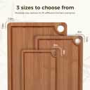 Bamboo Wood Cutting Board for Kitchen Bread Boards 3-Piece Wooden Boards with Juice Grooves, Side Handles