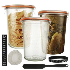 STARVAST 3 Pack Wide Mouth Mason Jars, 28 oz Glass Pickling Jars with Airtight Lid, Large Canning Jars, Airtight Glass Jars for Canning, Pickling, Fermenting, Storage