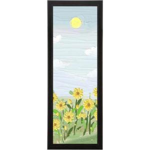 8x24 Wood Frame Black, Rustic Natural Wooden 24x8in Poster Picture Frame, Distressed 8 x 24inch Woodgrain Gallery Photo Frame with HD Plexiglass, Horizontal Vertical Wall Mounting Display 1pcs