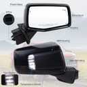 Right Passenger Side Mirror Compatible with 2019-2025 Chevy Silverado 1500 With Power Glass Manual Folding Temperature Sensor Turn signal Heated Blind Spot Black Replace#GM1321586(9Pins)