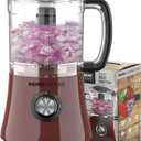 Electric Vegetable Chopper & Food Processor, 3 Cup Capacity, For Mincing, Emulsify and Puree (Burgundy)