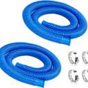 1.25 Inch Pool Pump Replacement Hose, 41 Above Ground Pool Filter Hose with Clamps, Compatible with 607 & 637 Filter Pumps, 32mm Pool Hose Set (2 Pack Blue)