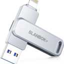 MFi Certified 128GB Photo Stick for iPhone Flash Drive,USB Memory Stick Thumb Drives High Speed USB Stick External Storage Compatible for iPhone/iPad/Android/PC
