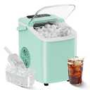 OLIXIS Countertop Ice Maker with Self-Cleaning, Portable Ice Maker Machine with Scoop, 26Lbs/24H, 9 Cubes in 6 Mins, 2 Sizes for Home, Kitchen, Office, Green