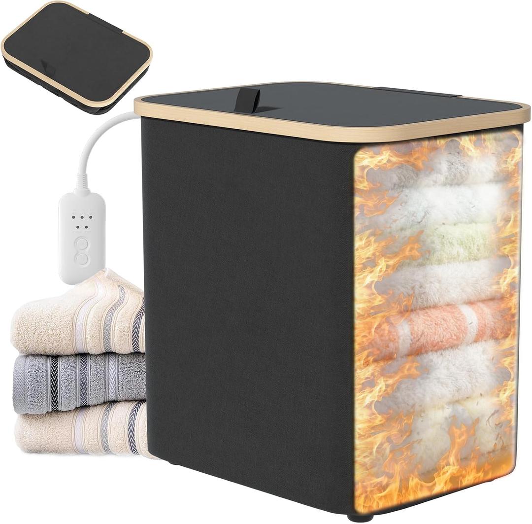 Towel Warmer for Bathroom,35L Foldable Towel Warmer Quick Heat Warming Tub Heating Detachable Bucket with Auto Shut Off, Electric Hot Towel for Spa,Blanket,Baby,Bathrobe Towels