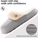 Women's Waterproof Slippers for Outdoor, Non-Slip Fuzzy Fleece Lined Winter Garden Clogs, Indoor Outdoor Comfortable Warm House Shoes (9.5 Wide, Light Grey)