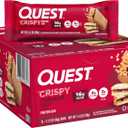 Quest Nutrition Crispy Peanut Butter & Jelly 16g Protein Bar, 2g Sugar, 4g Net Carbs, Gluten Free Snack, Keto Friendly, 12 Count, No Bb date