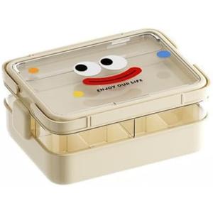 Plastic Storage Organizer for Kids Child Toy Stackable Containers with Lids Bins 3 Layers Adjustable Compartments Building Blocks Chest Case (Cream, Medium 3 Tiers)