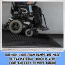 2.5 Inch Low Pile Transitional Non Slip Rectangular Rubber Angled Entry Mat for Wheelchairs Shock Absorption Indoor Outdoor Use, Black