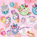 2 x Valentines Day Gifts for Kids, Valentines Unicorn Donut Erasers with Cards, Classroom Exchange Prizes & Party Favors, Ideal Valentine Gifts for Boys Girls, School Classroom Prize Exchange (Ice cream)
