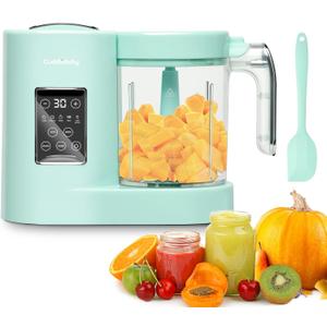 Baby Food Maker, Baby Food Processor with Silicone Spatula, Baby Food Blender, Auto Cooking & Grinding, Steam Cook and Blender, Touch Screen Control, BPA Free, Green