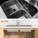 Undermount Kitchen Sink Brackets for Narrow Cabinet, Sink Support Repair Kit with Black Coating, Spacing Saving Brackets, 4 PCS