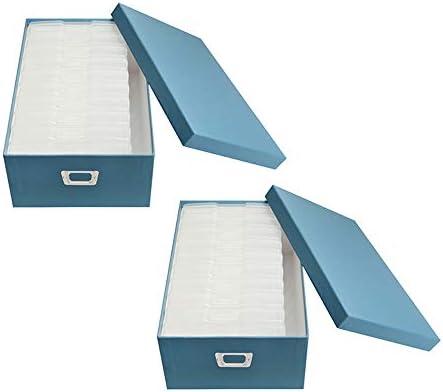 novelinks Photo Case 4" x 6" Photo Storage Box - 10 Inner Picture Storage Container (Sky Blue, 2 Pack)
