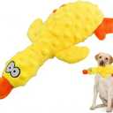 Dog Toys for Aggressive Chewers, 2026 Upgraded Duck Dog Toys Large Dogs Indestructible, Vocal Toys with Built-in Squeaker for Boredom Relief, Cute Yellow Duckling Plush for Playtime (Yellow)