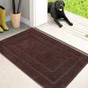 PURRUGS Dirt Trapper Door Mat 20" x 31.5", Non-Slip/Skid Machine Washable Entryway Rug, Dog Doormat, Super Absorbent Welcome Mat for Muddy Wet Shoes and Paws, Brown