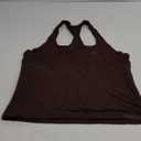 ForeFair Racerback Tank Tops for Women - Double Lined Halter Top Cute Square Neck Sleeveless Basic (Small, Brown)