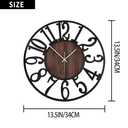 1st owned Wall Clock for Living Room -16" Silent Non Ticking,Battery Operated,Black Metal, Antique Wood Clocks for Farmhouse,Dining Room,Bedroom,Kitchen Clock Wall Decor- Arabic Numerals