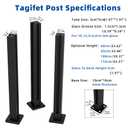 Black Balustrade Glass Railing Post, Clamp 10-12mm Glass with Spigot Slots, 304 Stainless Steel Indoor/Outdoor Balcony, Terrace, Deck, Stair, Pool Railing System