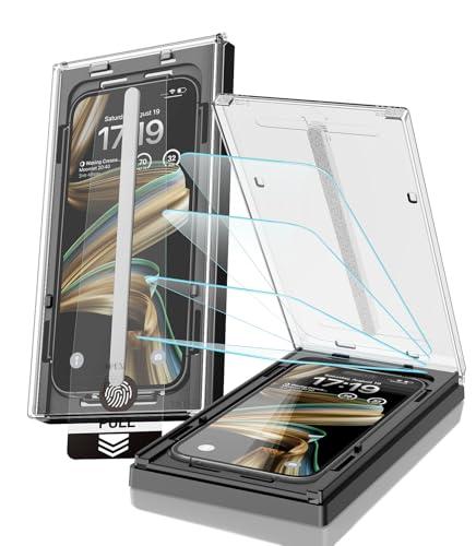 EZ-GLAZ-4 Pack for iPhone 15 Pro Max Screen Protector[6.7"] 9H+ Hardness 12FT Military Grade Shatterproof Long Durable Tempered Glass Film with Flawless Fit Box, HD Clear, Scratch Resistant