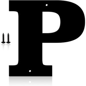 10 Inch Metal House Numbers, House Address Letters and Numbers for Outside Signs, Metal Letters Door Numbers Signage Street Address Plaque for Garden Door Mailbox Decor (Letter P)