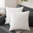 Oubonun 28 x 28 Euro Pillow Inserts with 100% Cotton Cover - Square Interior Sofa Decorative Throw Pillow Insert Set of 2 - White Couch Pillow