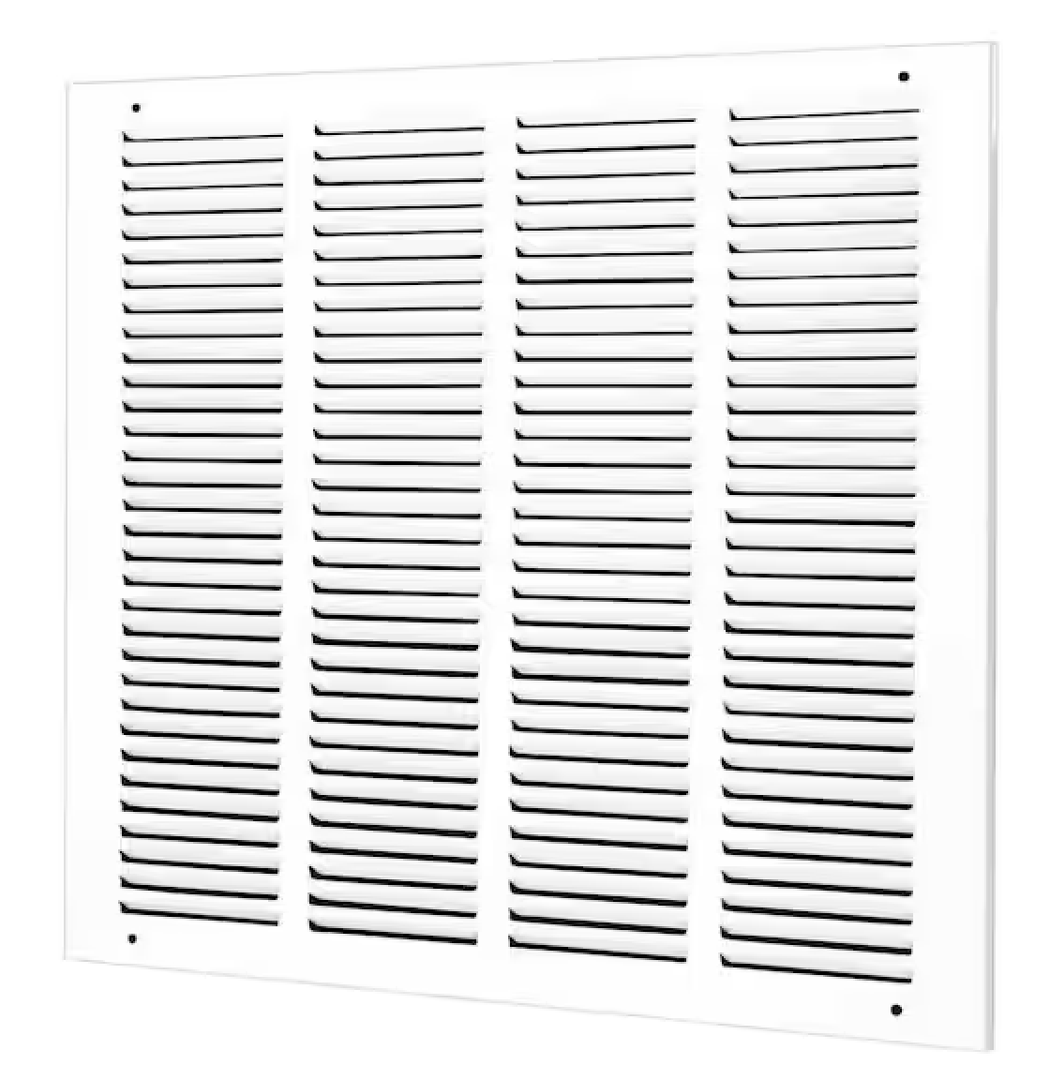 EZ-FLO 16 x 16 Inch (Duct Opening) Return Air Vent Cover for Wall or Ceiling, Solid Steel Return Air Grille, HVAC Vent Cover, White