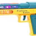 Light Up Pistol Toy - Hand Gun Toys with Dazzling Electric LEDs Light & Fighting Sound & Unique Telescopic Action, Great Party Favor, Gifts for Boys and Girls (Batteries Not Included) (Green/Yellow)