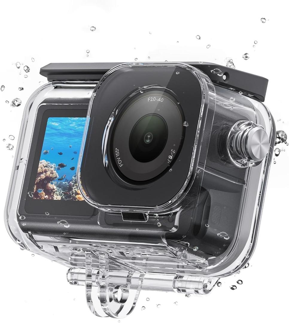 Waterproof Case with Anti-Fog for DJI Osmo Action 6 Camera, Underwater Housing Shell Cage Supports 60M/196FT Deep Diving Scuba Snorkeling with Quick Release Bracket Screw Action 6 Accessories