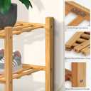 Haddockway Large 3 Tier Bamboo Shoe Rack Storage Organizer, Multifunctional Free Standing Stackable Shoe Shelf with Grid Panel for Closet,Hallway,Entryway,Small Space 27"x12"x21"