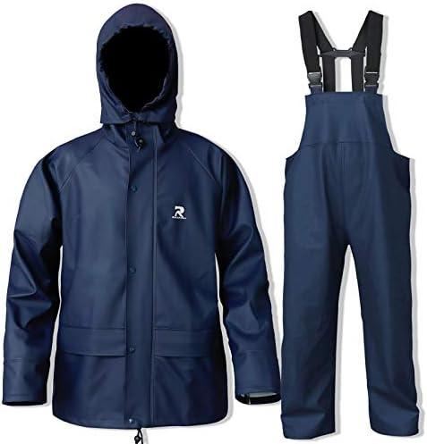RainRider Rain Suits for Men Waterproof Rain Jacket Coat Pants Heavy Duty Women Fishing Rain Gear Workwear Jacket Only, Large