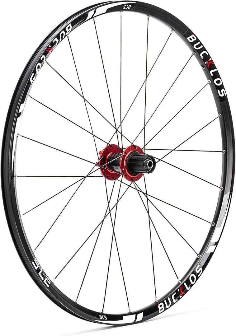 BUCKLOS 26/27.5/29" Mountain Bike Wheelset, Carbon Hub MTB Wheels Quick Release Disc Brakes, 24H Low-Resistant Flat Spokes Bike Wheels fit 7-11 Speed Cassette