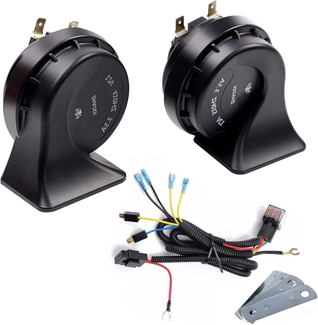 Car Horn Truck Horn 12V BANHAO Horns Waterproof High Low Tone Universal Fit Super Loud Electric Snail Horns Kit for Trucks Cars Trains Pickups Off-Road Vehicles