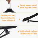 DEDU Plastic Extra Wide Shoulder Suit Hangers for Men 6 Pack Width 17.7", Black Sweater Hangers no Shoulder Bump Non Slip for Thick Sweaters, Clothes Hangers with Pants Bar & Metal Hook
