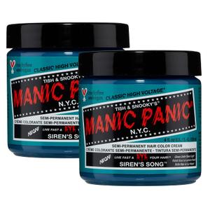 MANIC PANIC Classic Siren's Song Semi Permanent Hair Color - Neon Blue-Green Hair Dye for Women & Men That Lasts 4-6 Weeks - Vegan, Ammonia & Cruelty-Free - Create & Mix Custom Shades (4oz / 3pk)