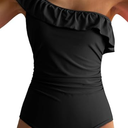 Dokotoo Womens One Piece Swimsuits One Shoulder Ruffle Bathing Suits(XXL)