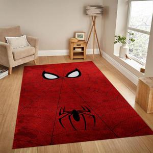 Spider Area Rug 3D Digital Print Carpet White Eyes Red Spider Web Rug Perfect for Kids Room Bedroom Playroom and Home Decoration Floor Mat Rugs 3' x 4'