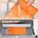 SARTNP Griddle Mat Grill Accessories for Blackstone, Griddle Accessories Silicone Spatula Mat with Drip Pad, for Outdoor Grill Kitchen Counter (Orange)