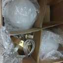 Aeyee Glass Bubble Chandelier, Cute Globe Pendant Light, Frosted Glass Hanging Lamp for Kids Room, Nursery Room (Gold, 7 Lights)