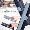 VISOUL Phone Case Wallet for iPhone 15 Pro, Genuine Leather Folio Case with Card Holder Magnetic Flaps Closure Flip Cover Designed for iPhone 15 Pro(6.1-inch)(Blue+Navy Blue)