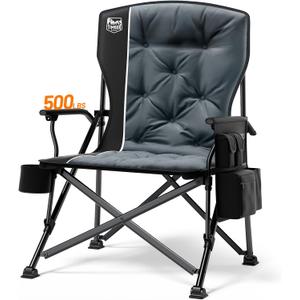 TIMBER RIDGE Padded Oversized Folding Camping Chair, 500lbs